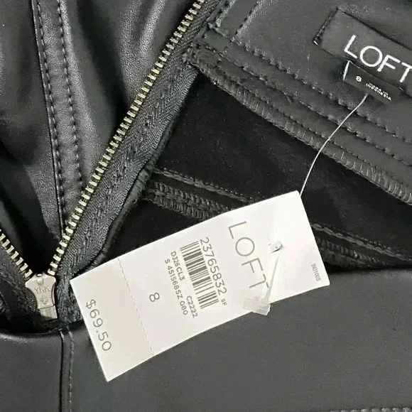 LOFT New Faux Leather Bi Stretch Leggings Black Size 8 Medium - Picture 14 of 14